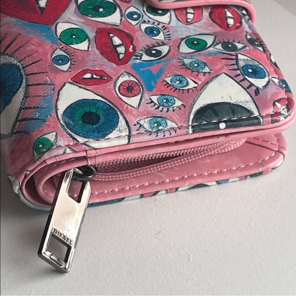 Diesel Pink Leather Eye Wallet Bag - Picture 9 of 11
